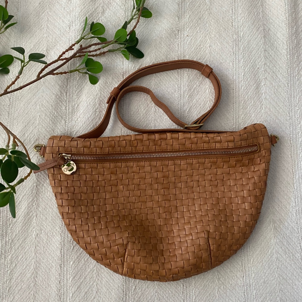 Tan Woven Leather Grande Fanny Clare V